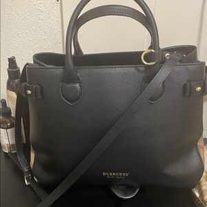 Burberry Black Leather Satchel with Gold Hardware